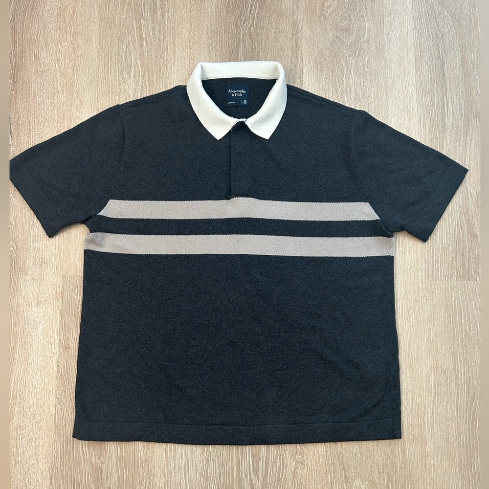 Abercrombie & Fitch Gray Polo with Stripes